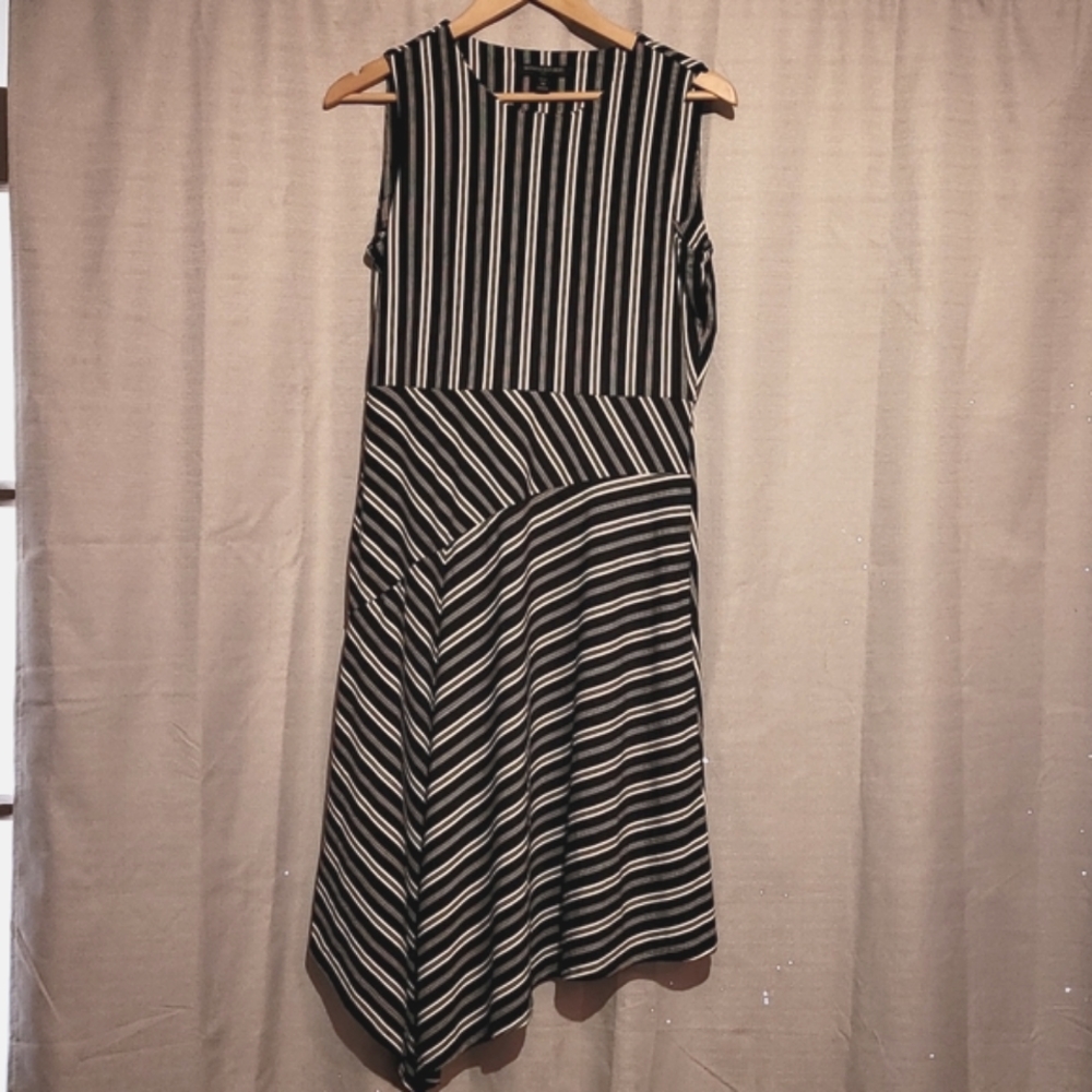 Banana Republic Black and White Striped Dress, Medium
